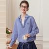 Elegant Tie-Embroidered Plaid Blouse