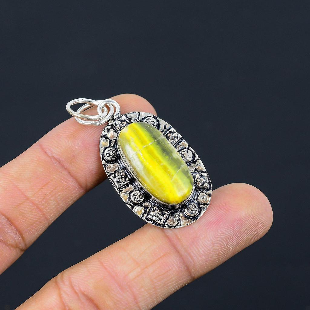 Friendship Day Deal 925 Silver Bumble Bee Jasper Stone Mother Pendant Jewelry