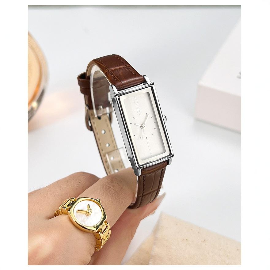 Fashion Trend Ankola Red Belt Watch Niche High-End Quartz Women'S Watch Retro Simple Watch