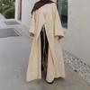 Women's Solid Color Oversized Open Front Abaya Maxi Cardigan Long Sleeve Muslim Kimono Outerwear