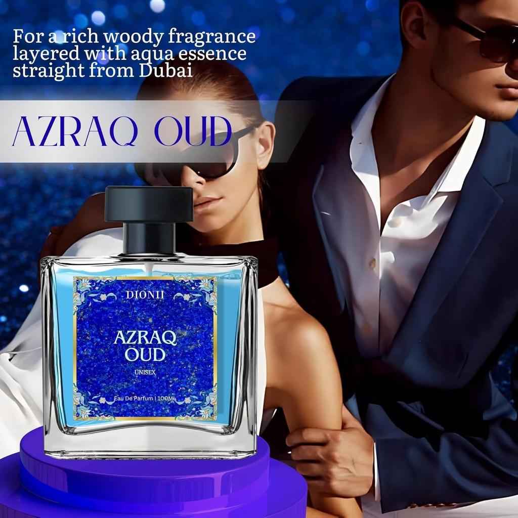 DIONII AZRAQ OUD Dubai OUD Edit Eau de Parfum für HERREN & DAMEN | Langanhaltendes Premium-Parfüm | Ideal für jeden Moment |