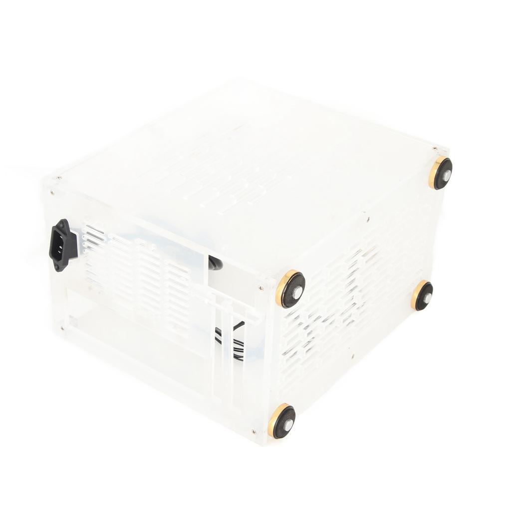 Clear Acrylic Mini ITX Case 360 Degrees Open Hollow Cooling DIY Mini ITX Computer Gaming Case for Desktop PC 100‑240V