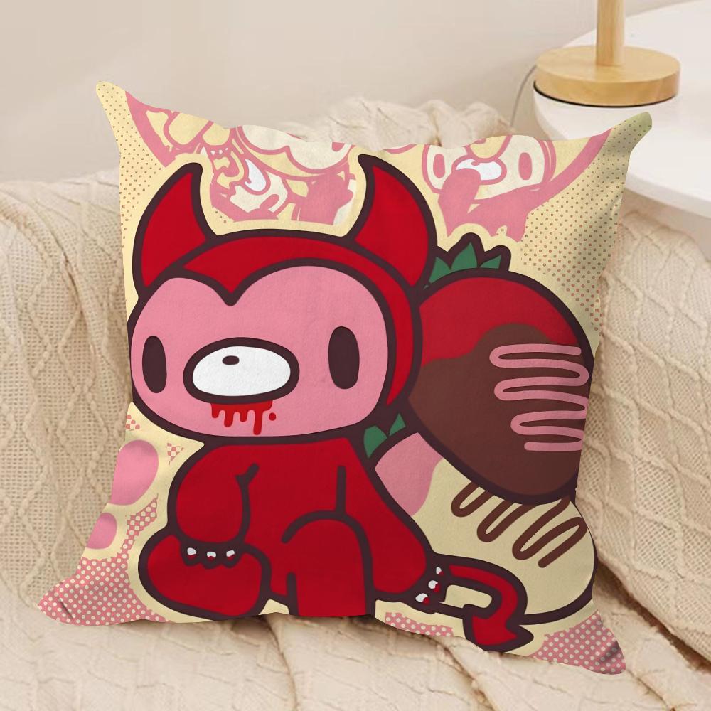 Cartoon G-GloomyS Bear Cushion Cover Soft Plush Fabric Double-Sided Printed Sofa Cushion Cover for All Seasons Home Decor Gift