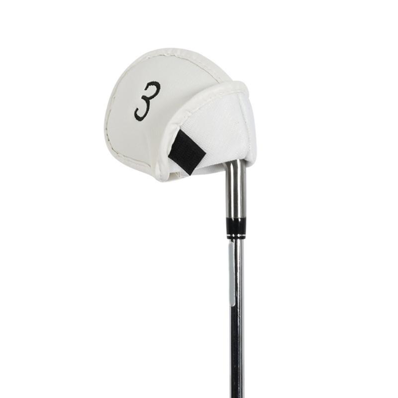 10Pcs Golf Head Cover Color Leather Iron Cover Golf Club Cover with Big Number