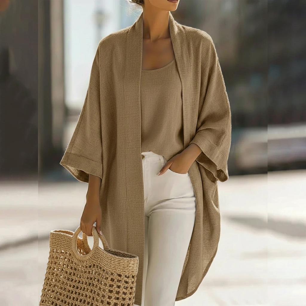 Ladies' Casual Temperament Cardigan T-shirt Versatile Casual Loose Two-piece Set