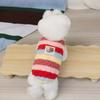 Dog fleece clothes autumn and winter rainbow candy striped than bear cat teddy small dog warm pet vest