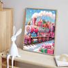 Train Diamond Painting Set, 5D Fantasy Colorful Rhinestone Decoration, DIY Diamond Embroidery Crafts and Crafts Decoration Home Wall Mural