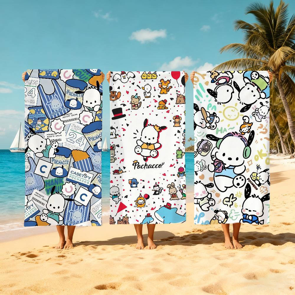 P-Pochacco-O CUTE Towel Beach Quick Dry Soft Pool Towels Gift for Travel Gym Shower Camping sports
