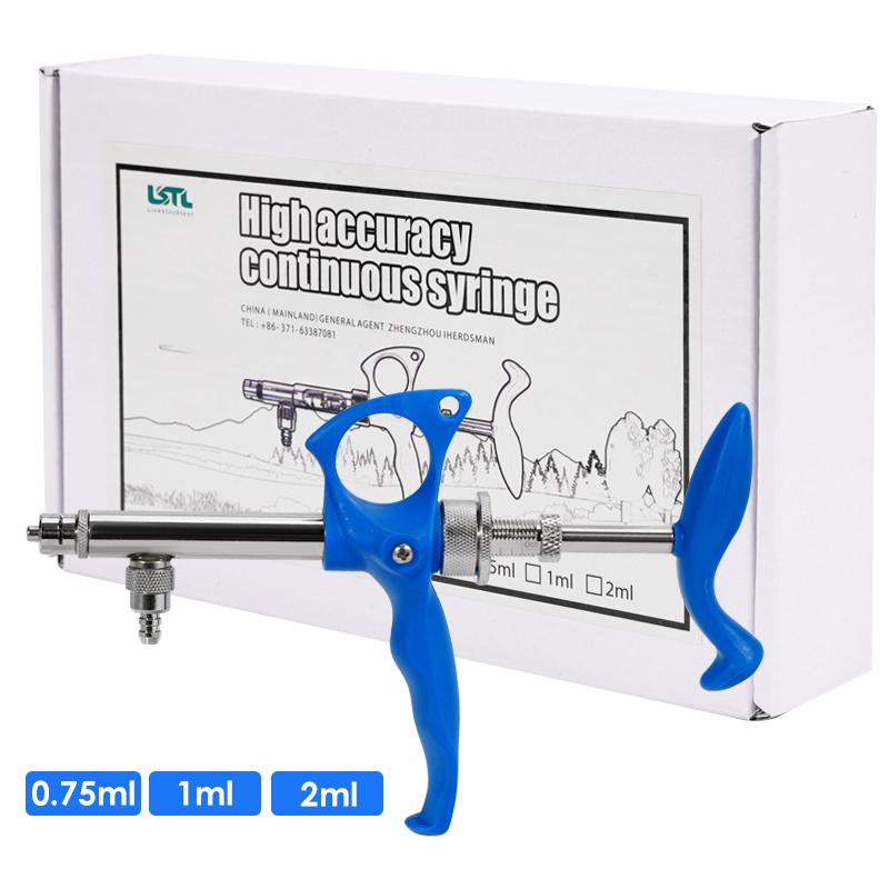 0,75 ml/1 ml/2 ml Veterinär-Dauerimpfspritze Tier Automatische Injektion Metall Präzisionswaage Vieh Veterinärwerkzeuge