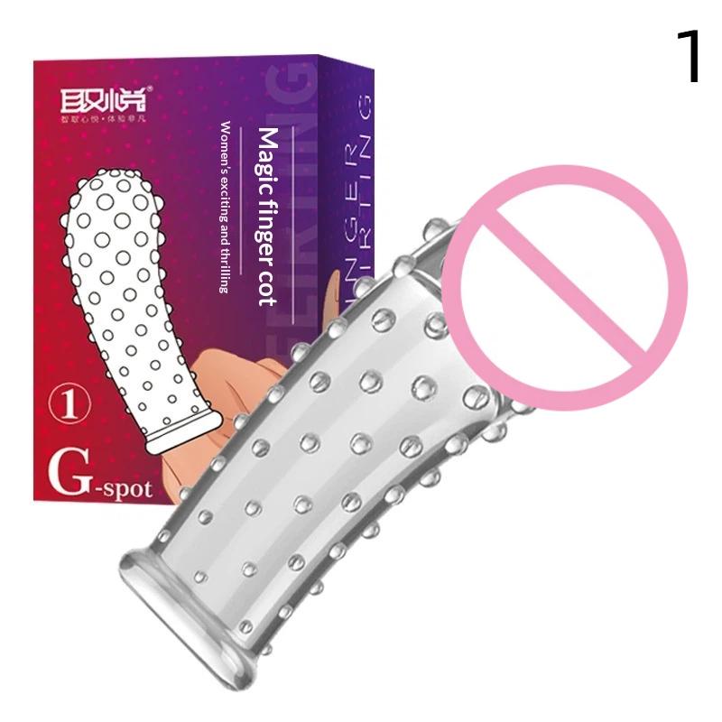 Reusable G Point Clitoris Stimulation Finger Sleeves Penis Rings Delay Sex Toys For Women Couples Games