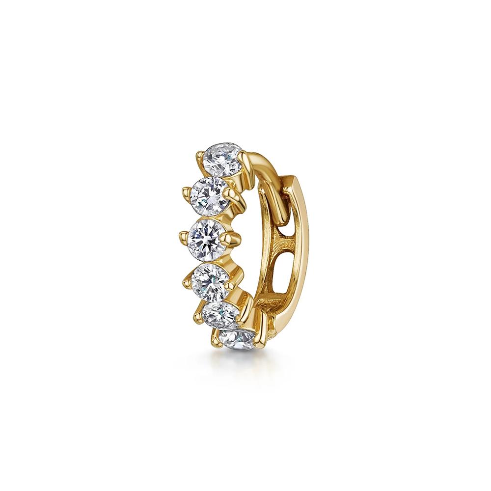 LENNIK 925 Silver Shiny Rhinestone Hoop Earrings For Women Single Cartilage Small Hoop Ear Bone Buckle Piercing Jewelry