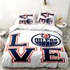 Edmonton Oilers 3pc Set Perfect for Bedroom Use Comfortable Bedding Set Includes a Duvet Cover and Two Pillowcases Ideal Birthday or Christmas Gift