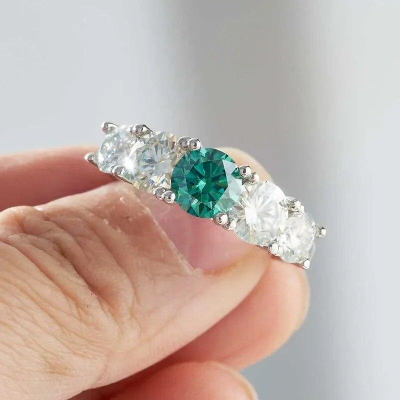 Sace Gems GRA Certified D Color 3.6ct Moissanite Ring 925 Sterling Silver Plated with 18k White Gold Ring for Women Fine Jewelry