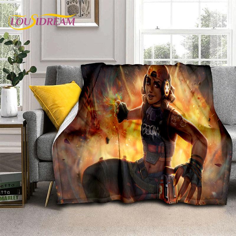 Cartoon Game VALORANT Gamer 3D Blanket,Soft Throw Blanket for Home Bedroom Bed Sofa Picnic Travel Office Rest Cover Blanket Kids