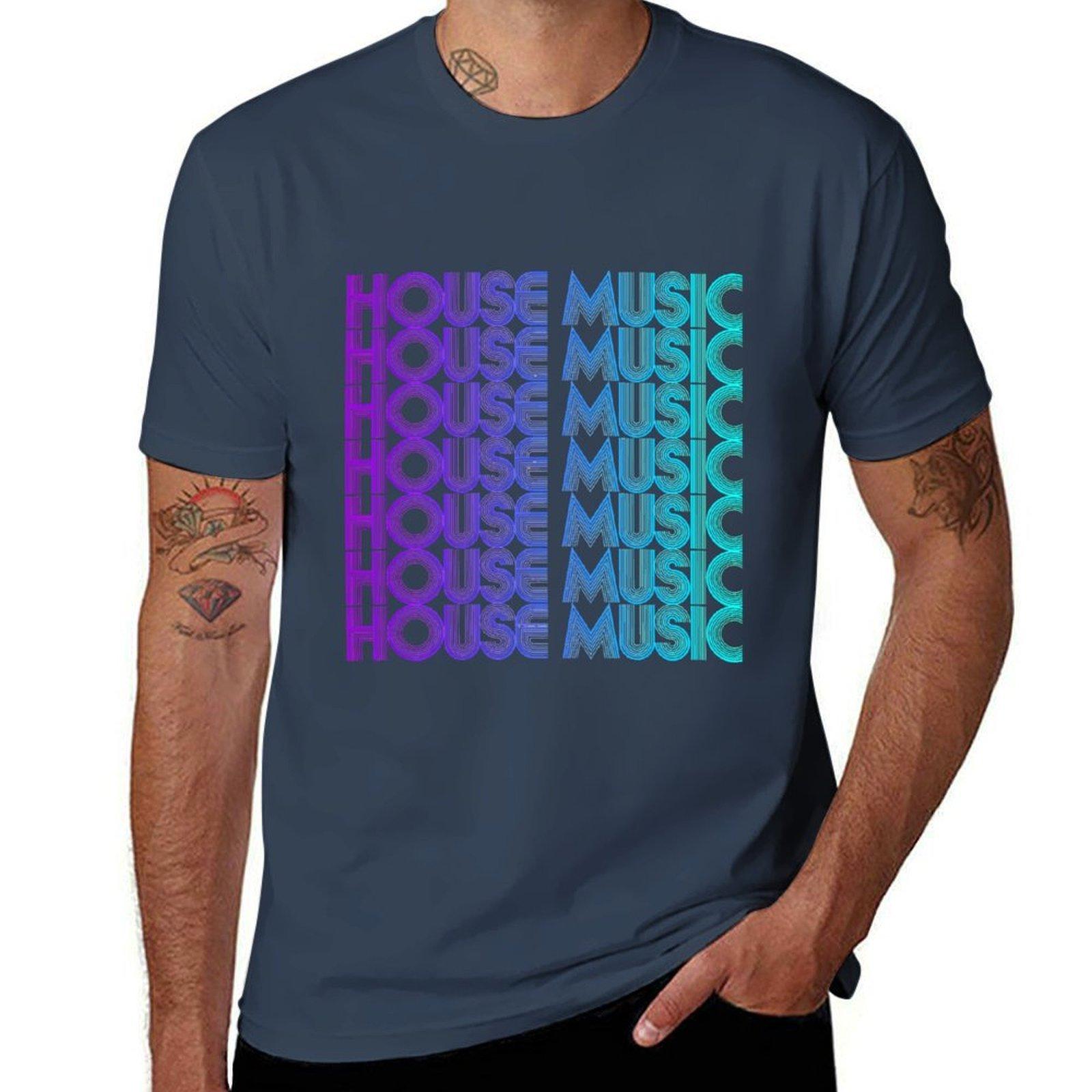 House Music Vaporwave Techno House Music EDM Любитель DJ Оборудование Футболка футболки для мужчины хлопок смешная Футболка S