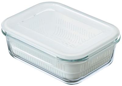 Ishigaki Sangyo Glass Storage Container Colander Capacity Approximately Width X Depth X Height Microwave Oven Dishwasher Sealed Glass Cooking 4337