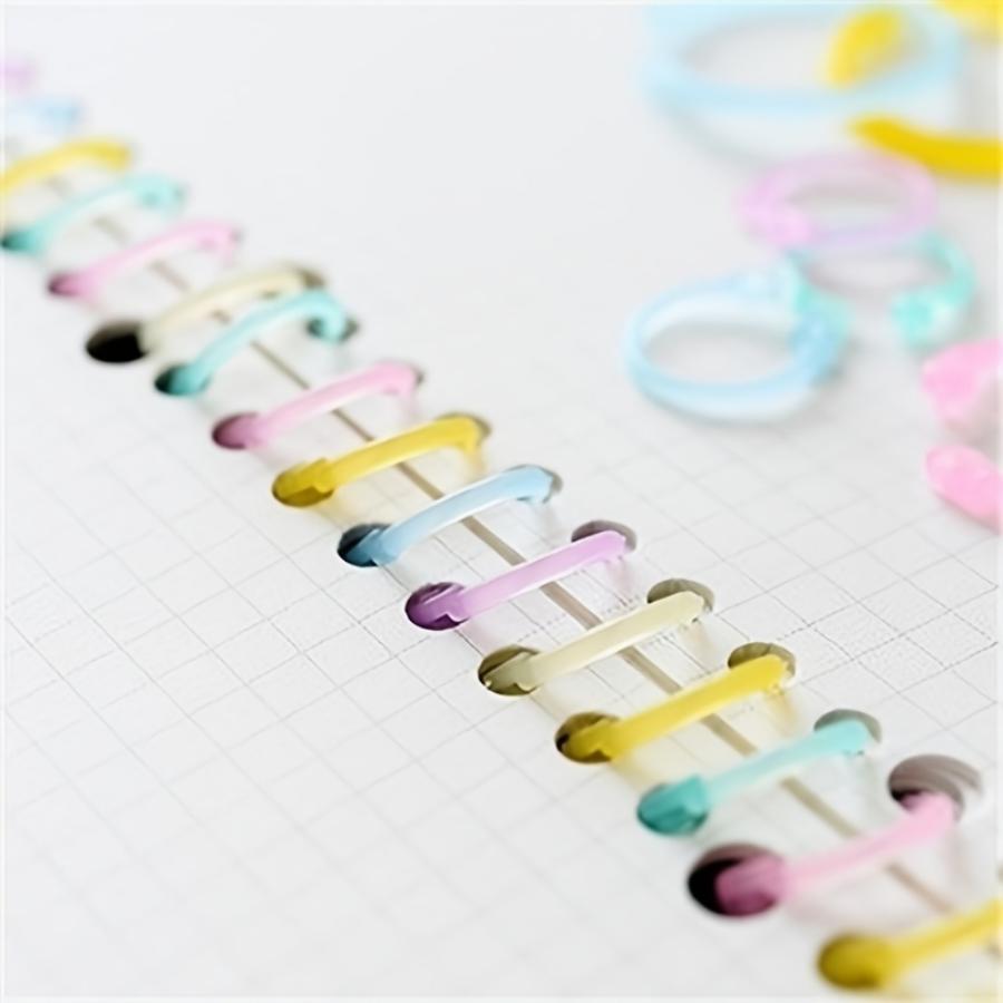 1 Packung mit 30 Ringen für lose Blätter – Multifunktionale, kreative Aufbewahrungslösung mit zufälliger Öffnung der Ringbox, Kartenstanzung und Schnallendesign.