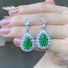 Jewelry Imitation Emerald, Colored Treasure Earrings, Retro Earrings, Earrings, And Jewelry.
