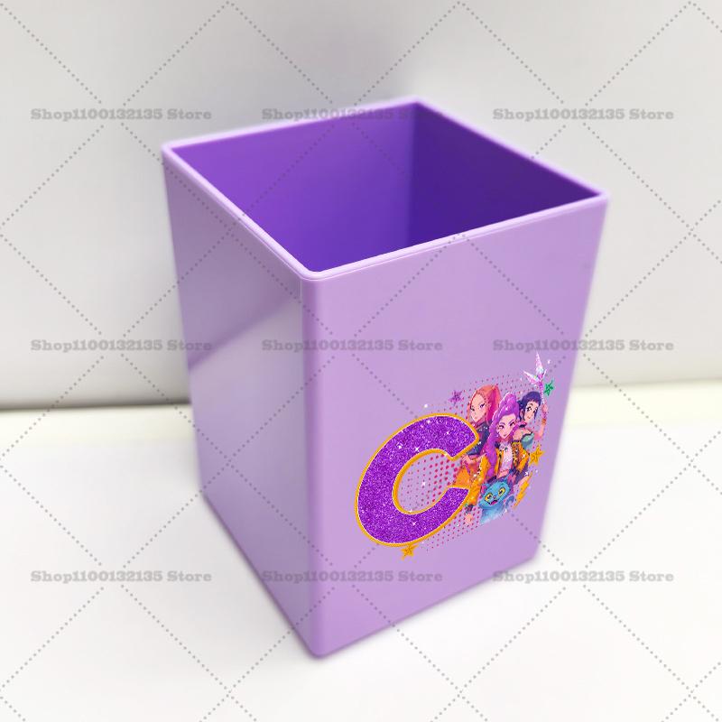 Kpop Demon Hunters Pen Holder Cartoon Anime Pattern Print Office Desk Accessories Boy Girl Stationery Pencil Organize Home Gift