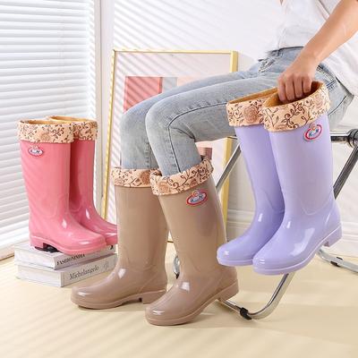 New High Tube Rain Shoes Thickened Fashion Women's Wear Waterproof Shoes Rain Boots Summer Non-slip Work Wear-resistant Water Boots