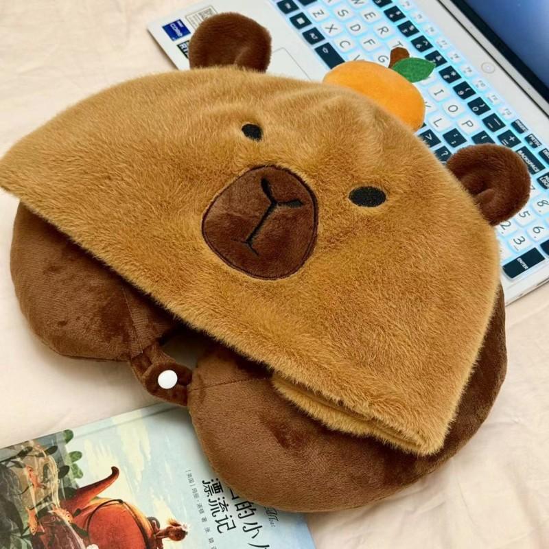 High Quality Capybara Plush Hat Scarf Gloves 3-in-1 Elk Creative Cartoon Super Soft Warm Christmas Gift For Boys And Girls