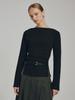 NOUVE Boatneck Drape T-Shirt - Black