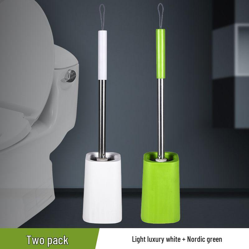 Long-Handled Toilet Brush Set with Base for Easy Cleaning of Bathroom Corners