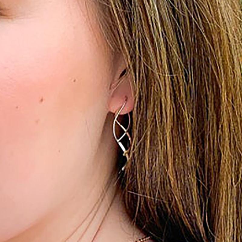 Hai Rao 2023 Spiral Crystal Earrings - Exquisite Women's Fashion Holiday Accessory