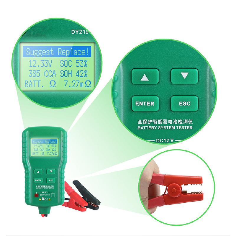 12V Car Battery Tester 100~1700Cca Battery Lead Acid Cranking Charging Test Tool