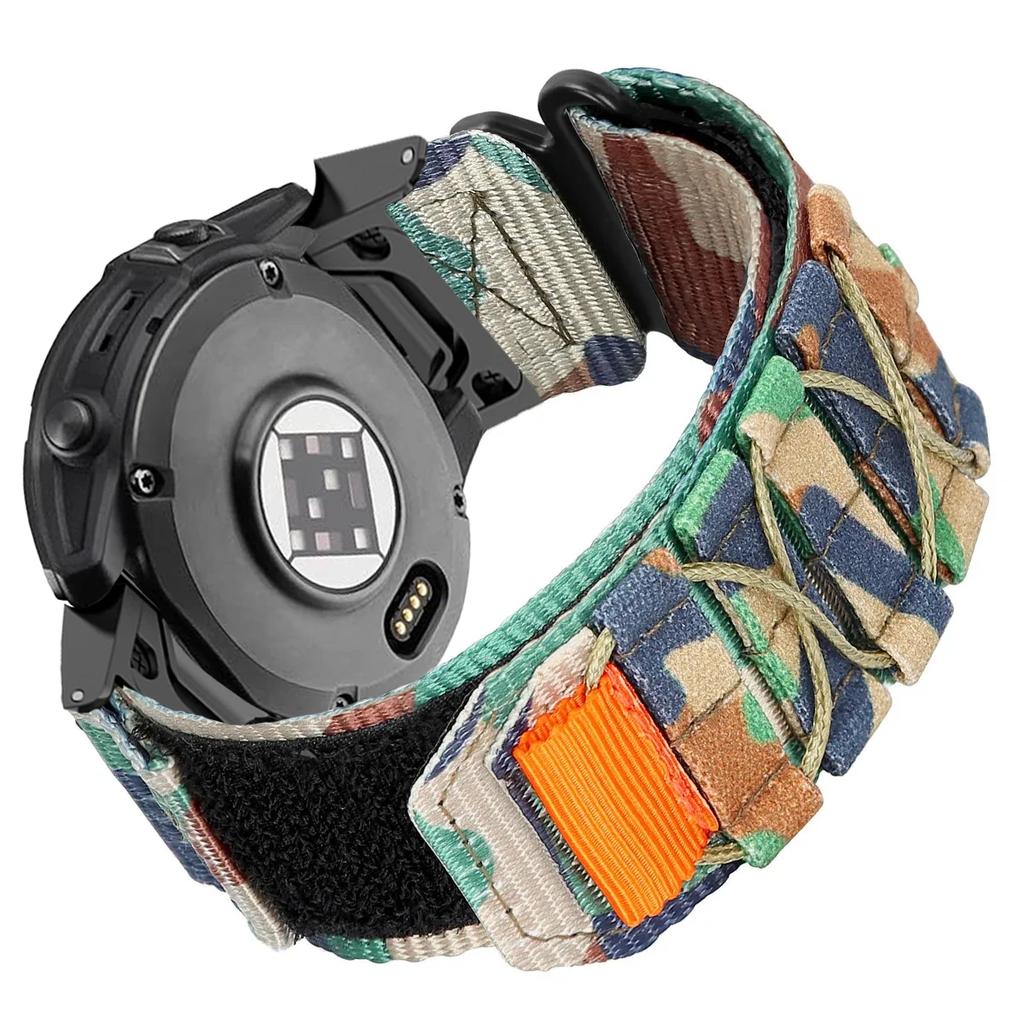 22mm 26mm Nylon Loop Strap for Garmin Fenix  7 6 Pro 7X 6X Pro 5X 5X Plus Epix Pro/Tactix SmartBand Bracelet Watch Accessories