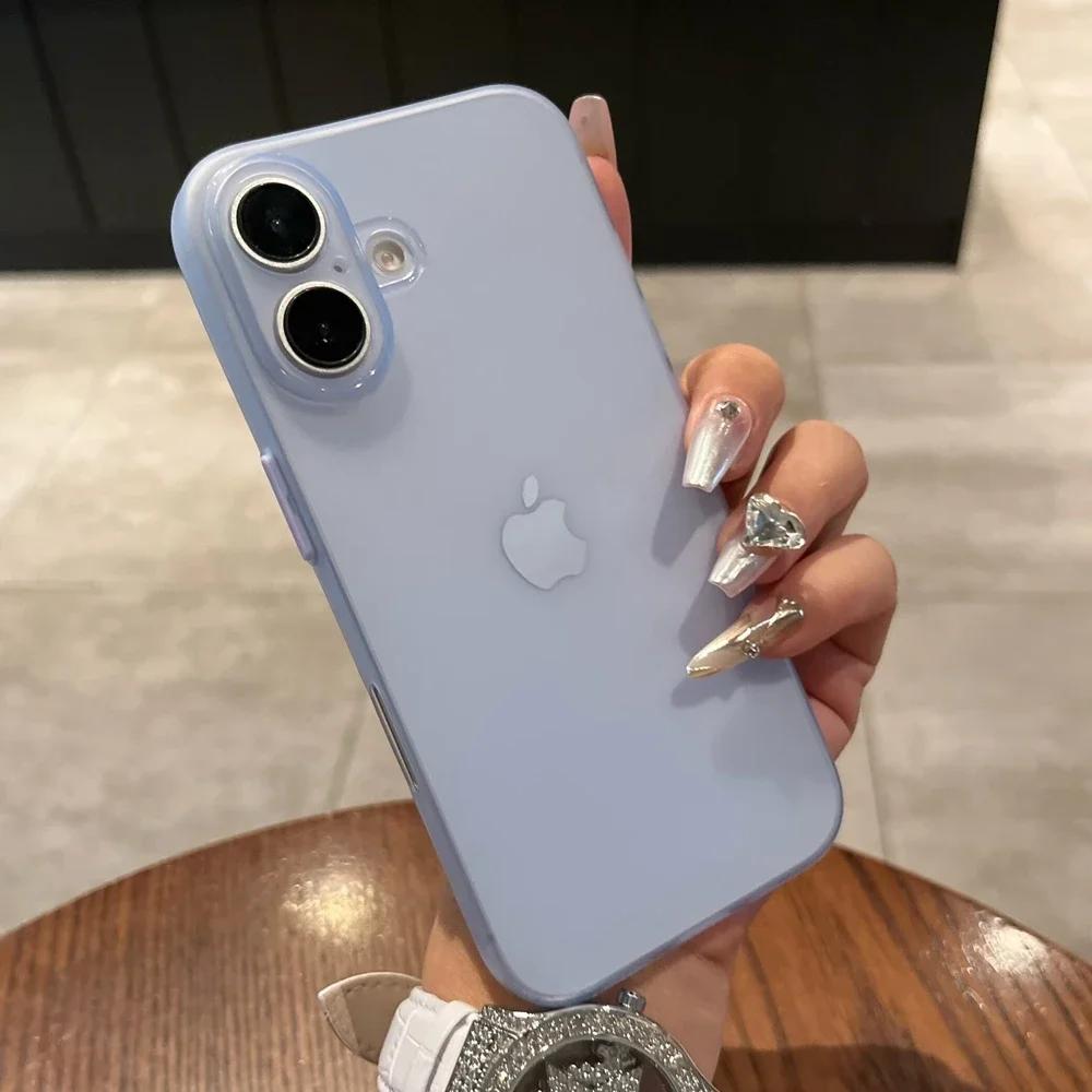 Ultra Thin PP Case For iPhone 17 16 15 14 13 12 11 Pro Max 16 15 Plus Matte Cover For iPhone 17 Air Slim Clear Shockproof Case