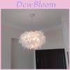 Lustră Modernă Albă cu Pene și Lampă LED pentru Decorarea Dormitorului și a Biroului