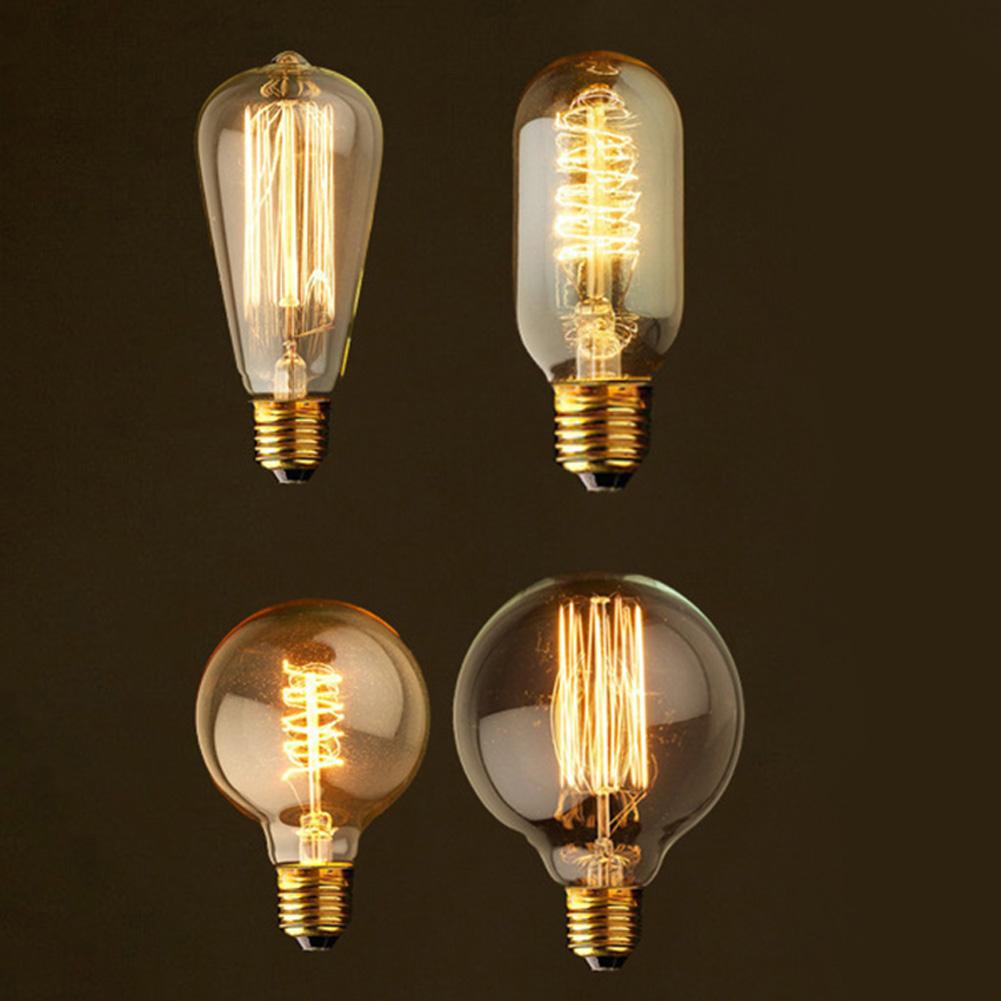 Light Bulbs 40W 2700K Warm White Lighting Amber Glass Retro Light Bulbs For E27 Screw Base Vintage Filament Light Bulb