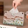 Luxury Oil Painting Rose Tissue Box