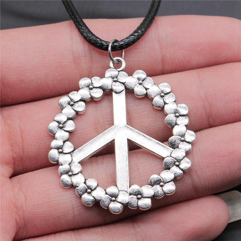 45cm Halskette Lederkette Großes Blatt Blume Kinderschmuck Materialien QN042