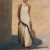 Women's Fashionable Casual Asymmetrical Hooded Sleeveless Top And Pants Two-Piece Set