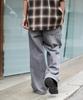 WEGO Easy Baggy Flare Denim Denim Size Denim Black Slacks, Jeans, Pants, Unisex, Gift, Men's, M,