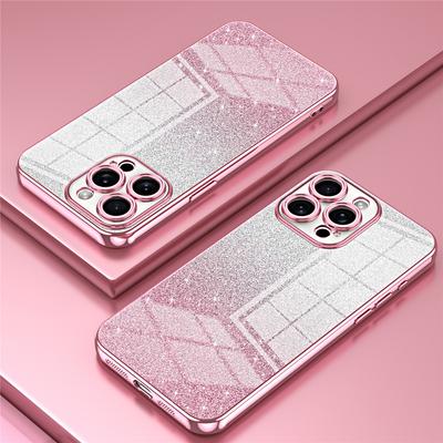 Custodia di lusso con glitter placcati per iPhone 15 14 Pro Max 13 11 Pro Max 12 Mini XR X XS 7 8 Plus SE 2020 Custodia morbida antiurto per telefono