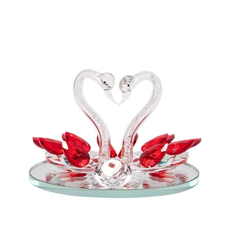 Leichter Luxus und Exquisite Kristallschwan-Ornamente Paar Geschenke, Kunstwerke, Innenraum Foyer, Auto Innenraum Heimdekorationszubehör