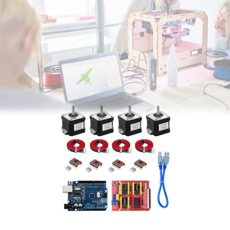 Professionelles 3D-Drucker-CNC-Kit CNC-Shield-Erweiterungskarte .0 Gravurkarte A4988 + Schrittmotor River Nema17