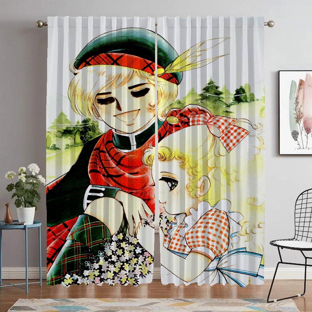 Halloween Dekoration Godis Godis Köksgardiner för Kameraskärmar Avdelare Eleganta Rumsgardiner 2 Stycken Fönstergardin Hem