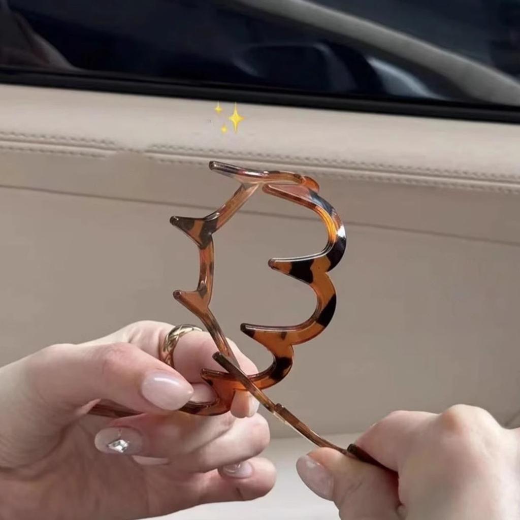 2Pcs Headband with Teeth Slip Resistant Wavy Plastic Hair Hoop Women Hairpiece Accessory For Festival Event Daily Use