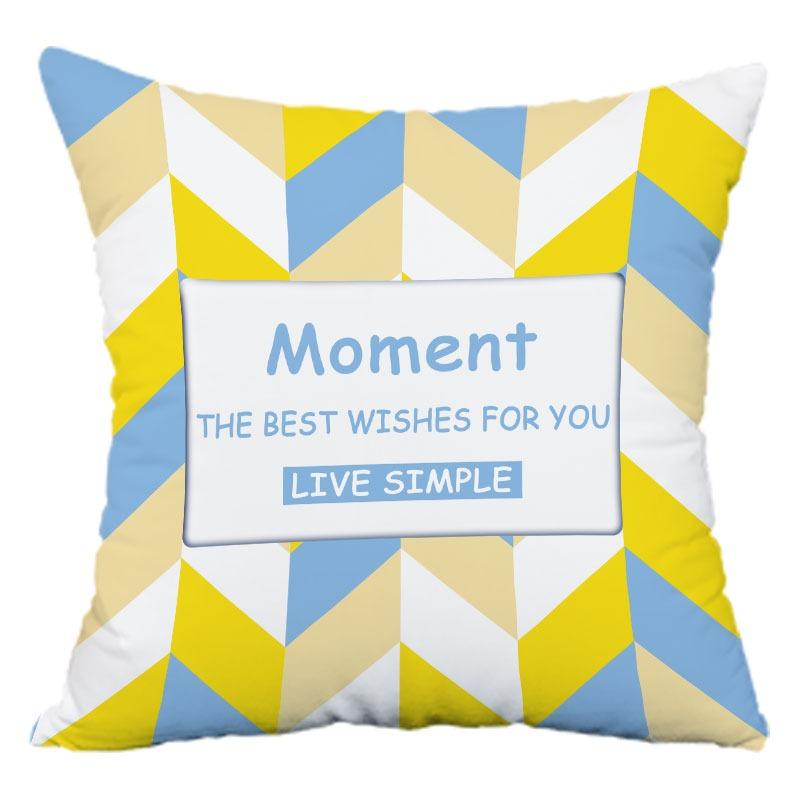 Желто-голубая простая наволочка для украшения общежития, офиса, гостиной, дивана, домашней наволочки 40x40cm