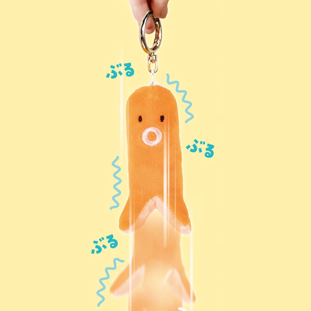 Shaking Octopus Wiener Petit Mascot Plush Toy, Approx. 9.5cm, Vibrating Item (Red)