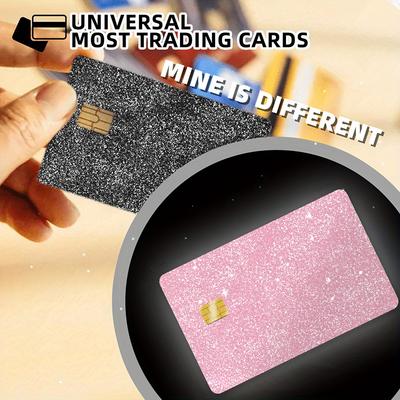 1PC/4PC Transit Cards Skin Stylish Protection Glittery Credit Card Stickers Luxurious