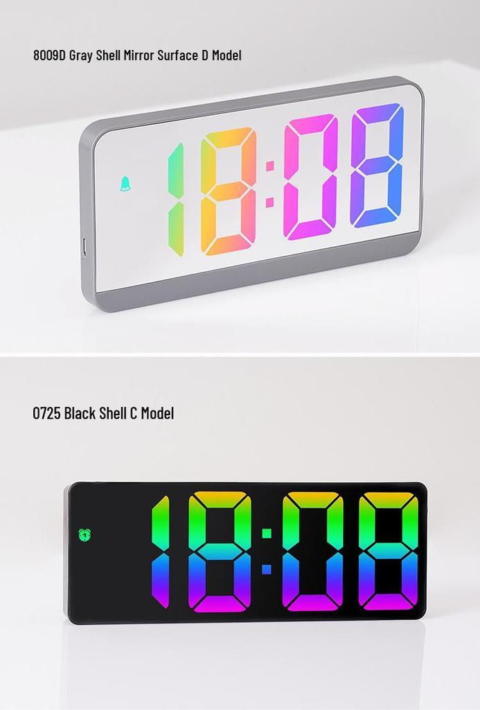 LED Large Display Bedside Alarm Clock - Simple, Stylish, Colorful Screen