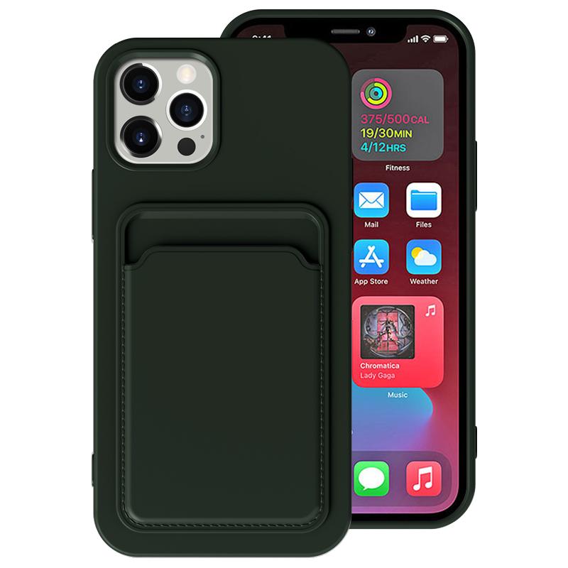 Push Card Slot Matte Soft TPU Bumper Case for IPhone 16 15 14 13 12 11 Pro Max Plus Mini X XS XR Max Shockproof Wallet Cover