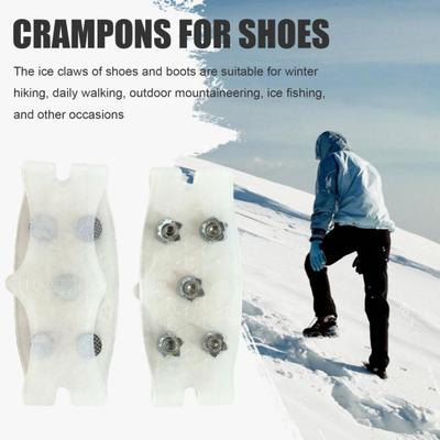 1 Pair Ice Cleats 5 Studs Winter Outdoor Walking Men Women Crampons with Ice Snow Traction Grips Non-slip