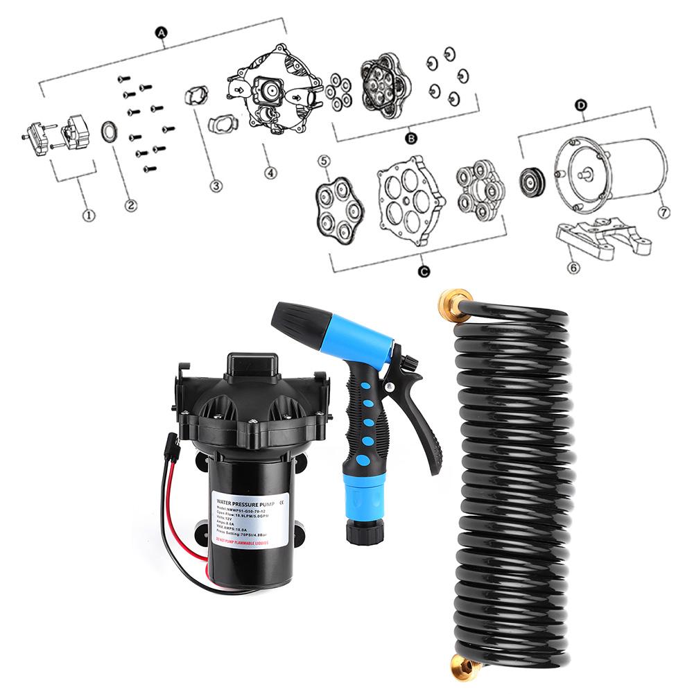 Cleaning Accessory Washdown Deck Cleaning Pump Kit 12V Fresh Sea Water 5.0 GPM for Rv Boat Marine Deck Wash Pump Kit