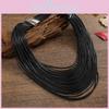 Trendy Multilayer Leather Necklace With Geometric Shape For Female Wear
